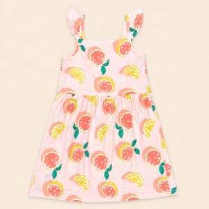 Carter’s Citrus Dress Girls Size 8 Pink Lemon Grapefruit Summer Y2K Cute